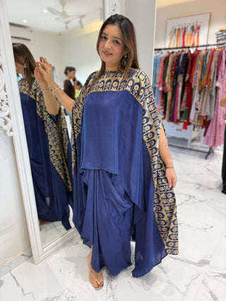 Royal Blue Dhoti Set - Preetibora