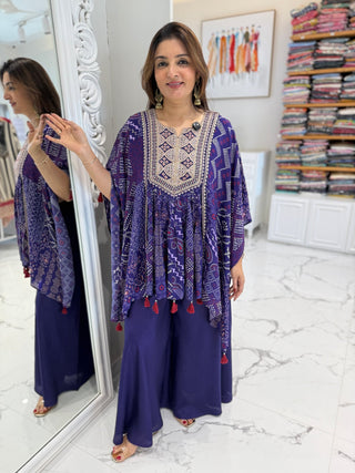 Royal Purple Suhana kaftan Set - Preetibora