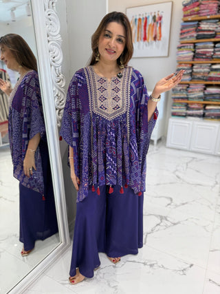 Royal Purple Suhana kaftan Set - Preetibora