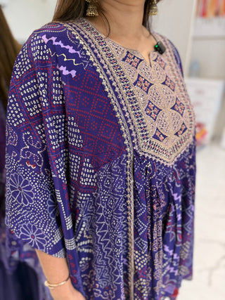 Royal Purple Suhana kaftan Set - Preetibora