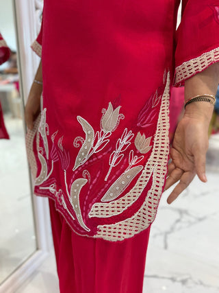 Ruby Petal Farshi Set - Preetibora