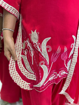 Ruby Petal Farshi Set - Preetibora