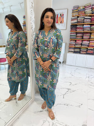 Shell Printed Afghani Coord Set - Preetibora