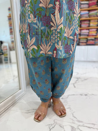 Shell Printed Afghani Coord Set - Preetibora