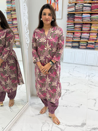 Shell Printed Afghani Coord Set - Preetibora