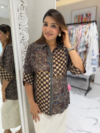Star and Checks Shirt - Preetibora