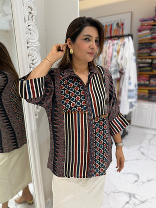 Star and Checks Shirt - Preetibora