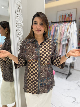 Star and Checks Shirt - Preetibora