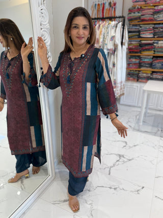 Stripe and Kalamkari Set - Preetibora