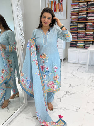 Summer Blossom Cotton Suit Set - Preetibora