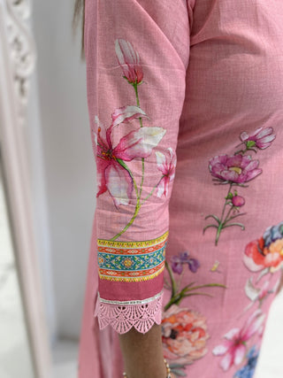 Summer Blossom Cotton Suit Set - Preetibora