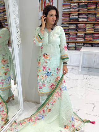 Summer Blossom Cotton Suit Set - Preetibora