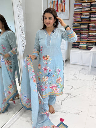 Summer Blossom Cotton Suit Set - Preetibora