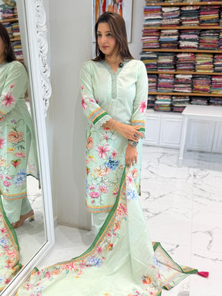 Summer Blossom Cotton Suit Set - Preetibora