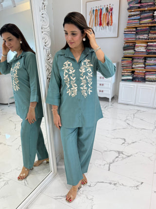 Teal Pearl Coord Set - Preetibora
