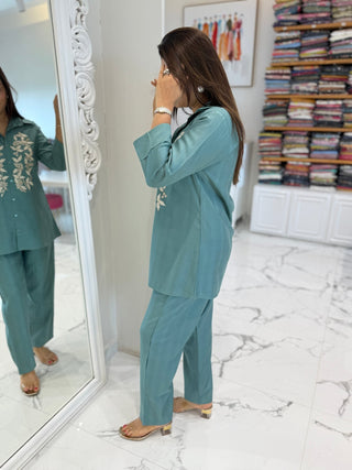 Teal Pearl Coord Set - Preetibora