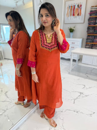 Veda Mul Chanderi Set - Preetibora