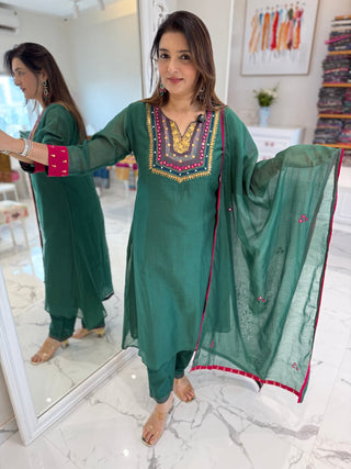 Veda Mul Chanderi Set - Preetibora