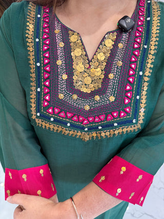 Veda Mul Chanderi Set - Preetibora