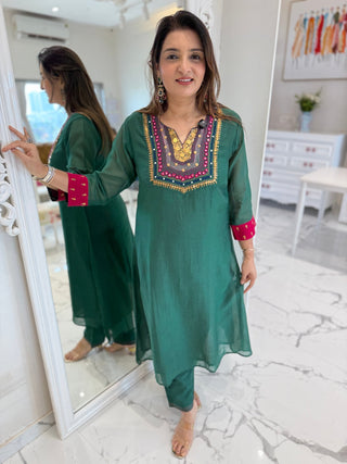 Veda Mul Chanderi Set - Preetibora