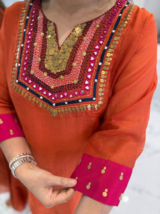 Veda Mul Chanderi Set - Preetibora