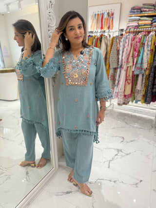 Ziya Floral Mirror Coord Set - Preetibora