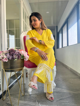 Doori Work Coord Set With Tasseled Pants - Preetibora