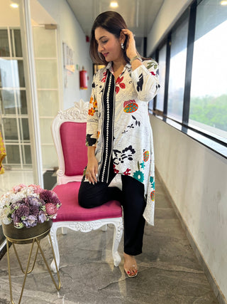 Fantasia Abstract Floral Print Coord - Preetibora
