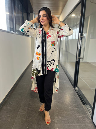 Fantasia Abstract Floral Print Coord - Preetibora