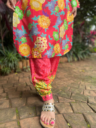 Floral Drama Coord with Afghani Pants. - Preetibora