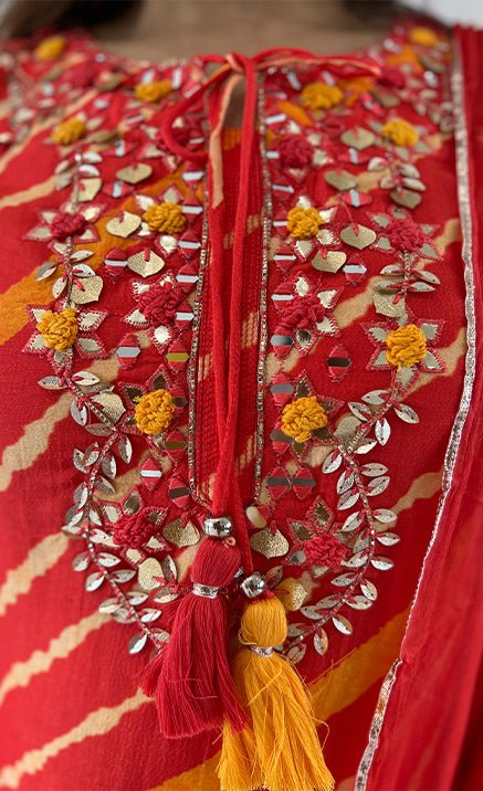 A-Line Semi-Stitched Georgette Gotta Patti Suits, Dry clean at Rs 3100 in  New Delhi