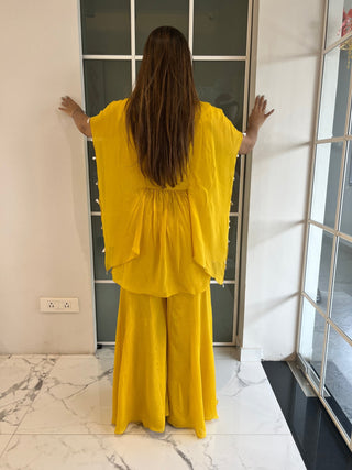 Meadow Yellow Kaftan Coord - Preetibora