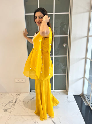 Meadow Yellow Kaftan Coord - Preetibora