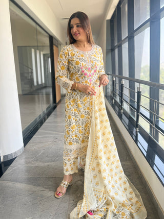 Mirror and Laces Parsi Style Suit Set - Preetibora