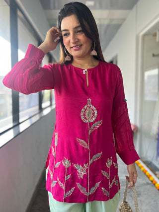 Moti Rani Pink Coord Set - Preetibora