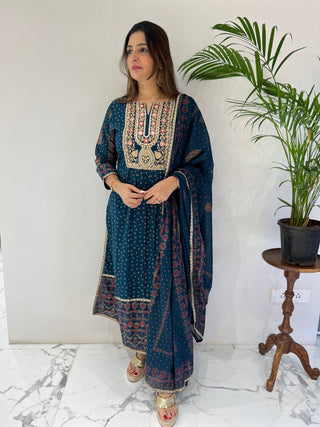Royal Sequence Embroidery Suit Set