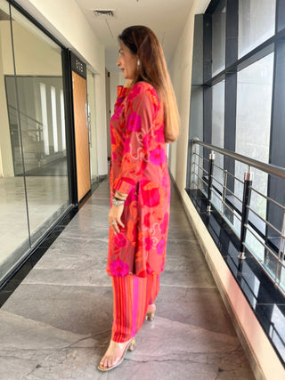 Wildflower Coord with Striped Pants - Preetibora