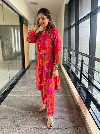 Wildflower Coord with Striped Pants - Preetibora